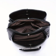 Round Handle Tote Bag PU Crossbody Satchel Purse