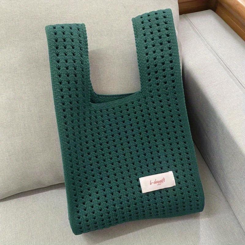 Minimalist Knitted Hollow Bag Solid Crochet Bag