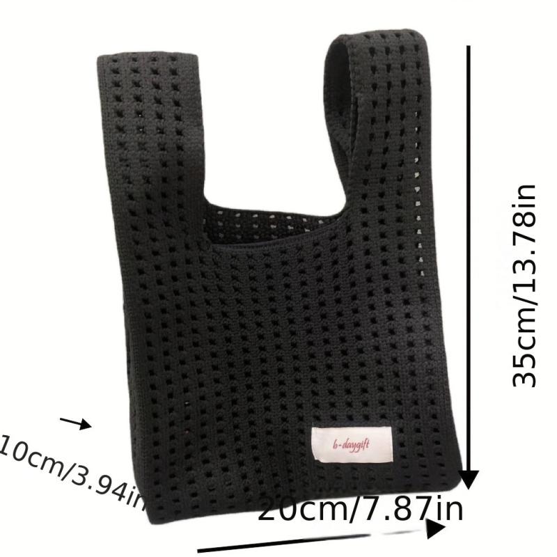 Minimalist Knitted Hollow Bag Solid Crochet Bag