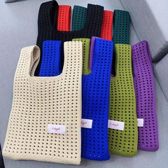 Minimalist Knitted Hollow Bag Solid Crochet Bag