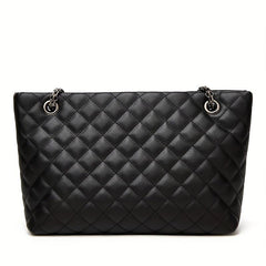 Argyle Quilted Tote Bag Chain Shoulder Large Capacity Handbags