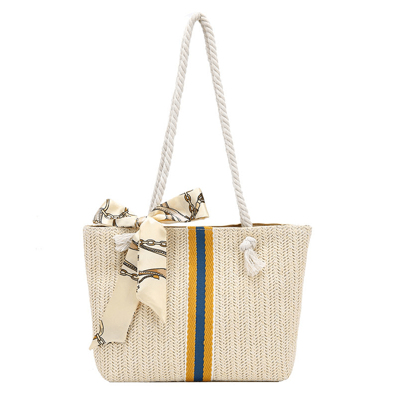 Large Capacity Straw Woven Beach Bag for Travel & Work