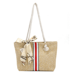 Large Capacity Straw Woven Beach Bag for Travel & Work