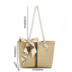 Large Capacity Straw Woven Beach Bag for Travel & Work