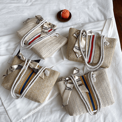 Large Capacity Straw Woven Beach Bag for Travel & Work