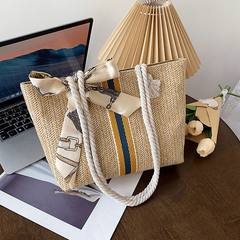 Large Capacity Straw Woven Beach Bag for Travel & Work