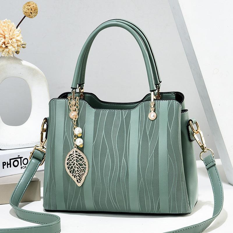 Wave Stripes Handbags Office Satchel Purse Crossbody Bag