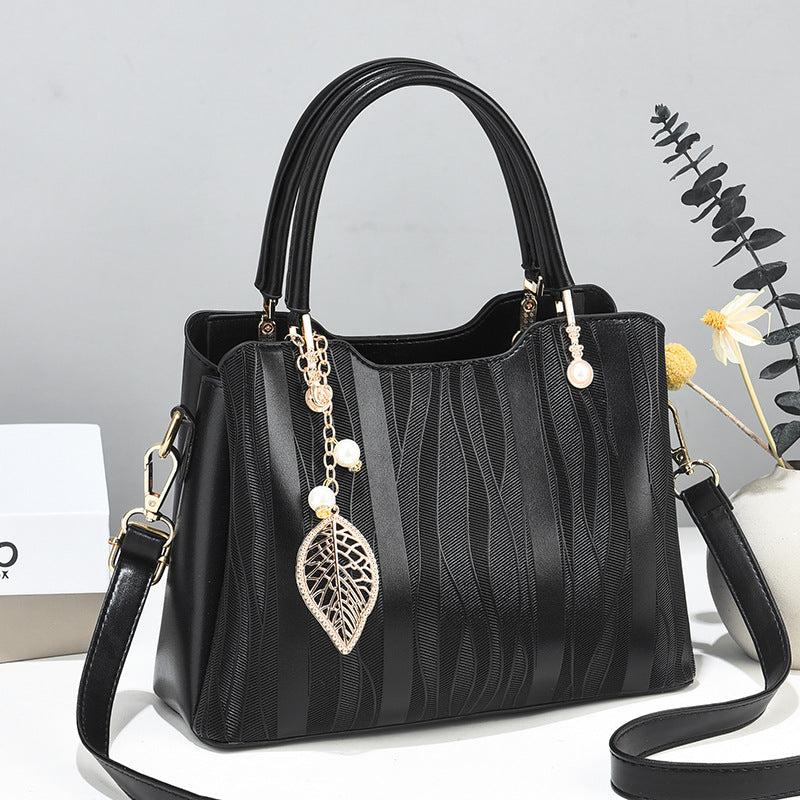 Wave Stripes Handbags Office Satchel Purse Crossbody Bag