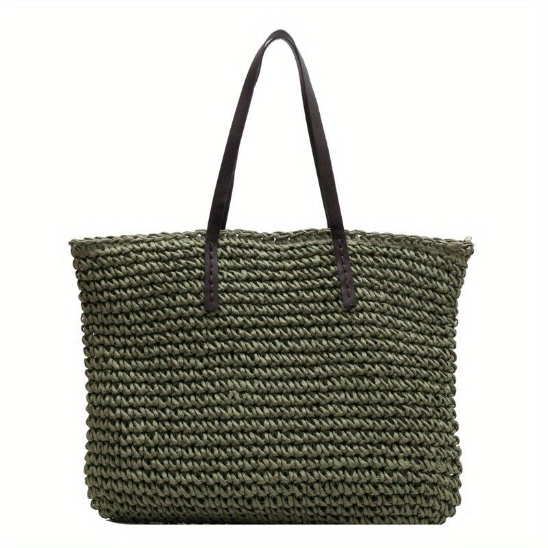 Straw Woven Tote Bag Large Capacity Women's Handbag