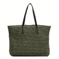 Straw Woven Tote Bag Large Capacity Women's Handbag