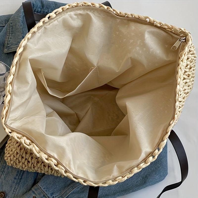 Straw Woven Tote Bag Large Capacity Women's Handbag