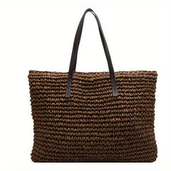 Straw Woven Tote Bag Large Capacity Women's Handbag