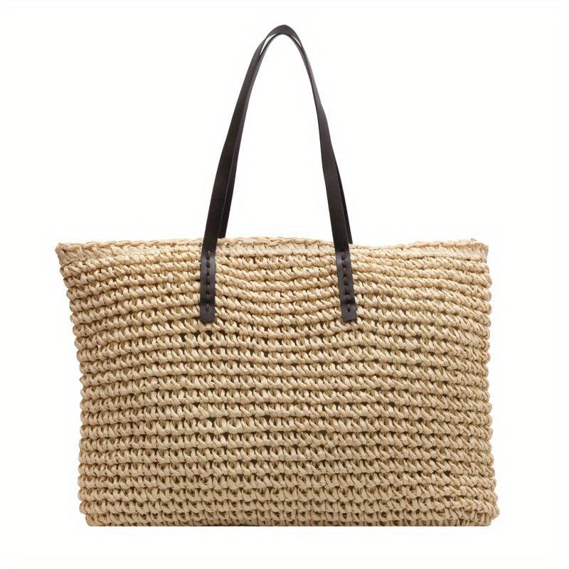 Straw Woven Tote Bag Large Capacity Women's Handbag