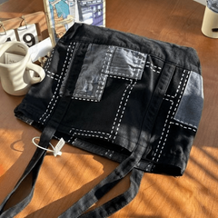 Vintage Denim Canvas Tote Bag Large Capacity Shoulder Bag