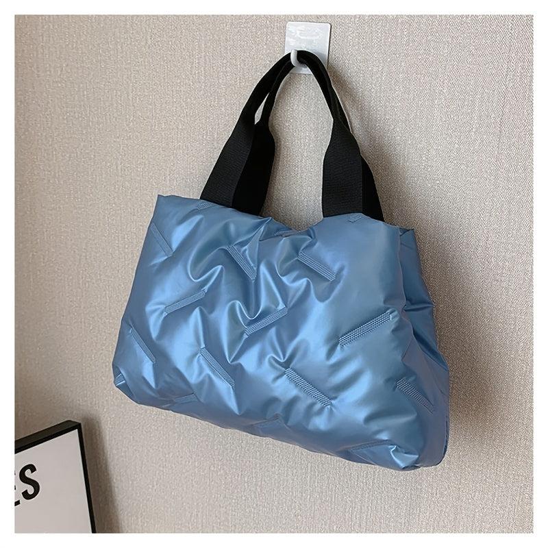Quilted Detail Tote Bag Double Handle Bag Women's Stylish Handbag