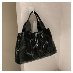 Quilted Detail Tote Bag Double Handle Bag Women's Stylish Handbag