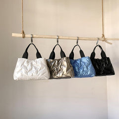 Quilted Detail Tote Bag Double Handle Bag Women's Stylish Handbag