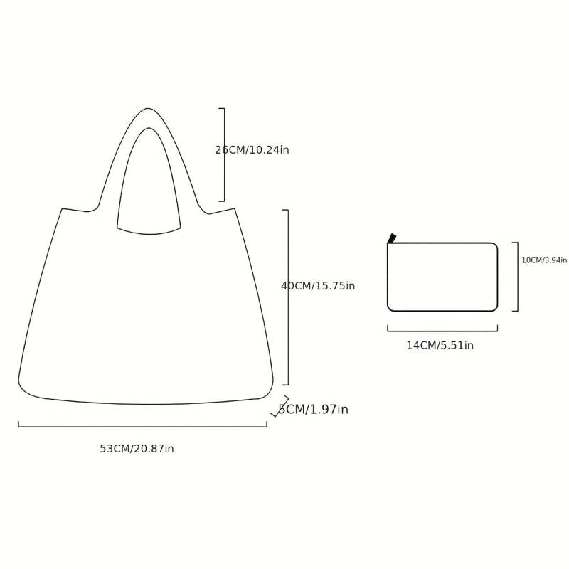 Japanese Style Foldable Lightweight Tote Bag Nylon Large Capacity Shopping Bag