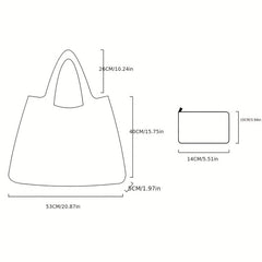 Japanese Style Foldable Lightweight Tote Bag Nylon Large Capacity Shopping Bag