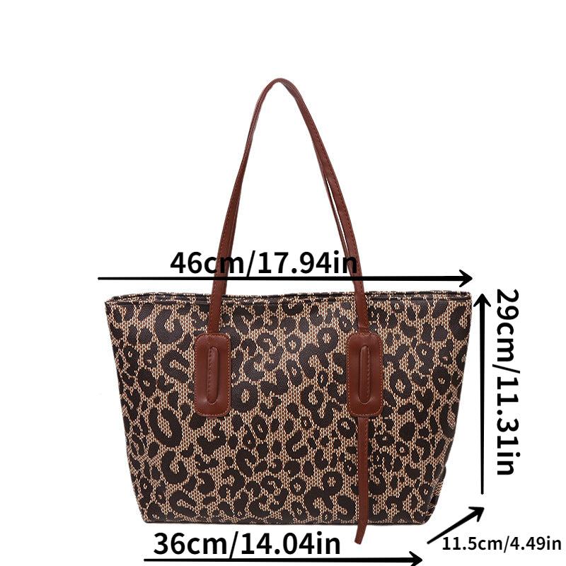 Leopard Pattern Tote Bag Large Capacity Shoulder Bag