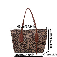 Leopard Pattern Tote Bag Large Capacity Shoulder Bag