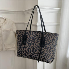 Leopard Pattern Tote Bag Large Capacity Shoulder Bag