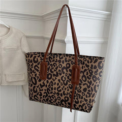 Leopard Pattern Tote Bag Large Capacity Shoulder Bag