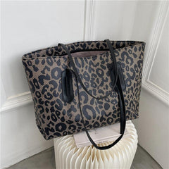 Leopard Pattern Tote Bag Large Capacity Shoulder Bag