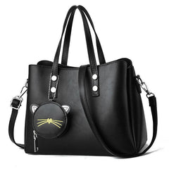Classic Tote Satchel Bag Minimalist Shoulder Bag With Mini Purse