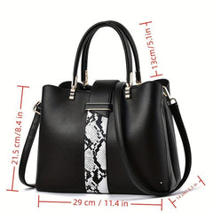 Snakeskin Crossbody Bag for Women's Work Purses