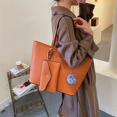 Large Capacity Solid Hobo Bag with Inner Pouch Casual Handbag