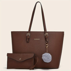 Large Capacity Solid Hobo Bag with Inner Pouch Casual Handbag