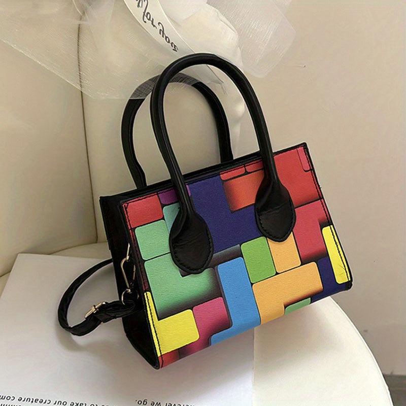 Versatile Shoulder Bag for Women, Casual Plaid Handbag, Commuter Bag