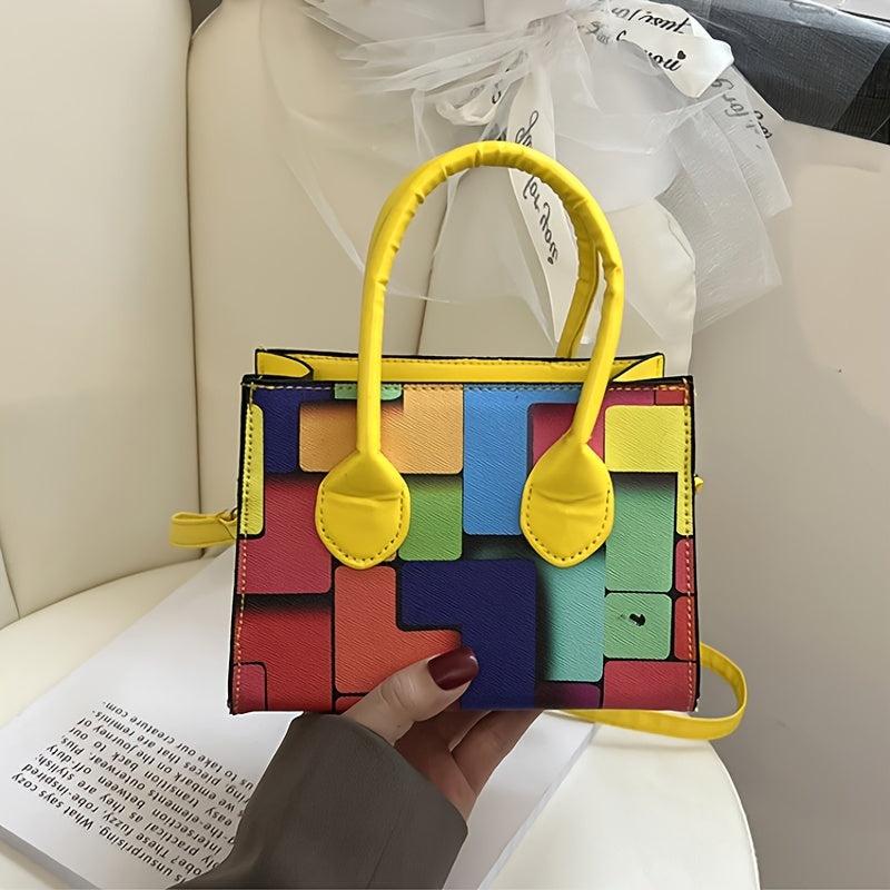 Versatile Shoulder Bag for Women, Casual Plaid Handbag, Commuter Bag