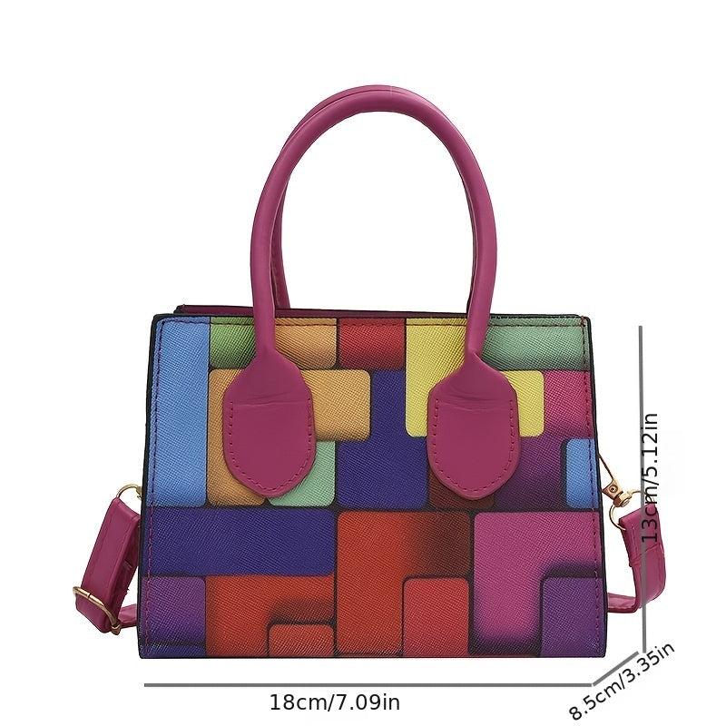 Versatile Shoulder Bag for Women, Casual Plaid Handbag, Commuter Bag