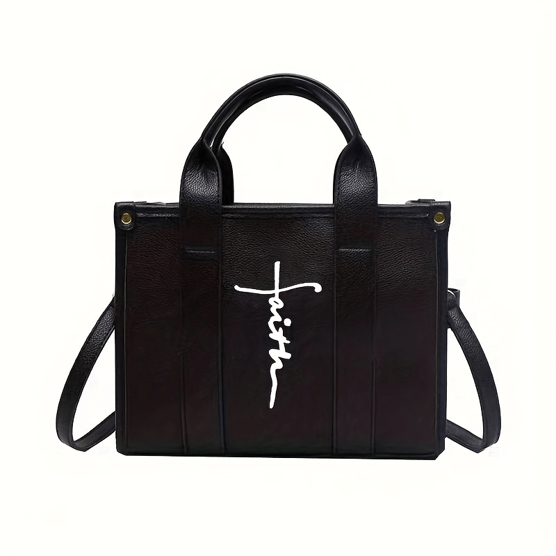 Gothic Cross Decor Tote Bag Y2K Stylish Crossbody Bag Women's Shoulder Purse