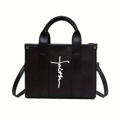 Gothic Cross Decor Tote Bag Y2K Stylish Crossbody Bag Women's Shoulder Purse