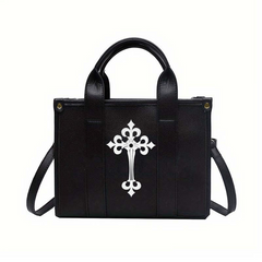 Gothic Cross Decor Tote Bag Y2K Stylish Crossbody Bag Women's Shoulder Purse