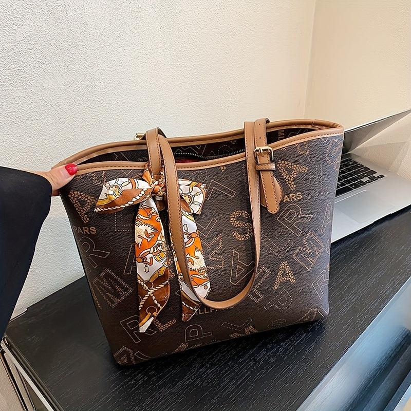 Vintage Geometric Print Tote Bag Handbag & Shoulder Purse