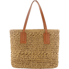 Straw Woven Large Tote Bag Lightweight Shoulder Handbag