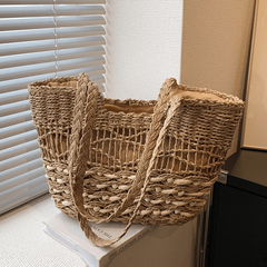 Straw Woven Large Tote Bag Lightweight Shoulder Handbag