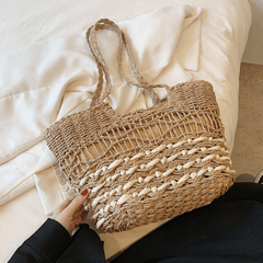 Straw Woven Large Tote Bag Lightweight Shoulder Handbag