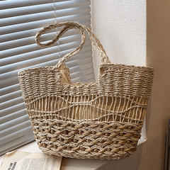 Straw Woven Large Tote Bag Lightweight Shoulder Handbag