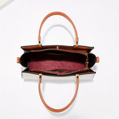 Crocodile Pattern Top Handle Satchel Crossbody Bag