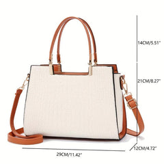 Crocodile Pattern Top Handle Satchel Crossbody Bag