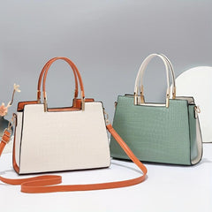 Crocodile Pattern Top Handle Satchel Crossbody Bag