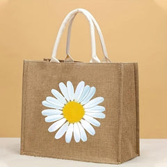Daisy Flower Print Tote Bag Lightweight Large Capacity Handbag