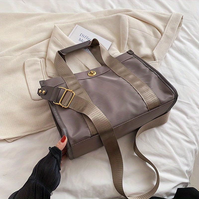 Large Canvas Tote Bag Lightweight Handbag Crossbody Bag For School