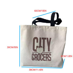 Canvas Shoulder Bag Letter Print Tote Handbag
