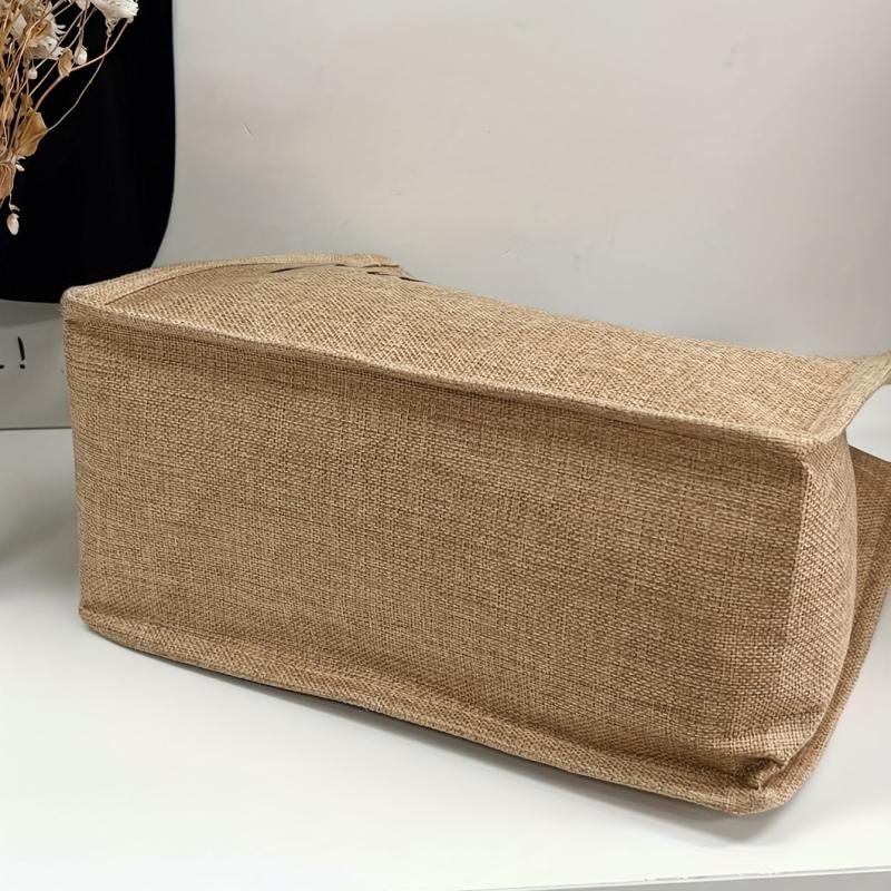 2pcs Burlap Tote Bags with Coin Purse